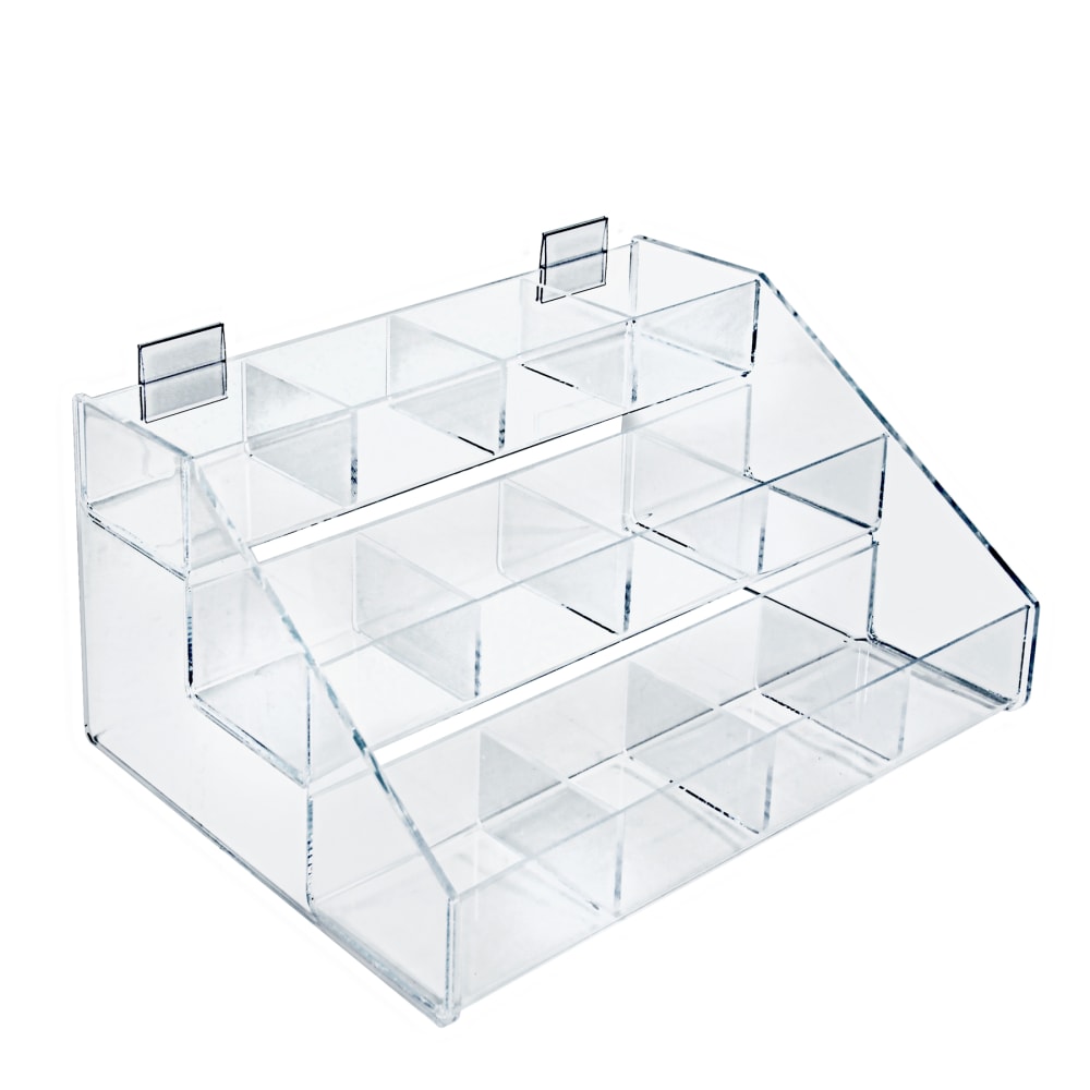 Azar Displays 3-Tier Shelf Step Display, 7inH x 16inW x 11-3/4inD, Clear MPN:326036