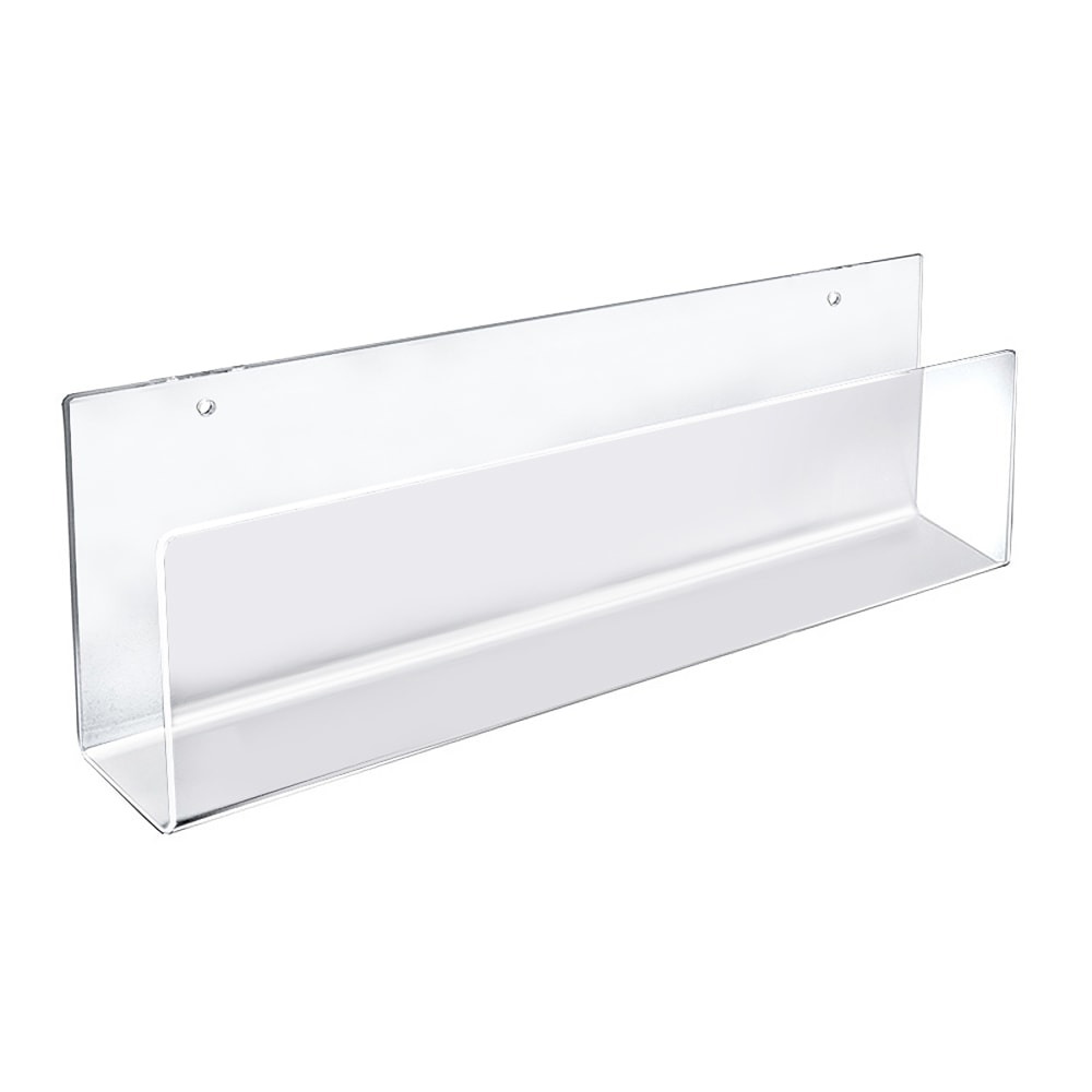 Azar Displays Wall Mount Acrylic U-Shelves, 5inH x 16inW x 1-1/2inD, Clear, Pack Of 2 Shelves MPN:556091-H