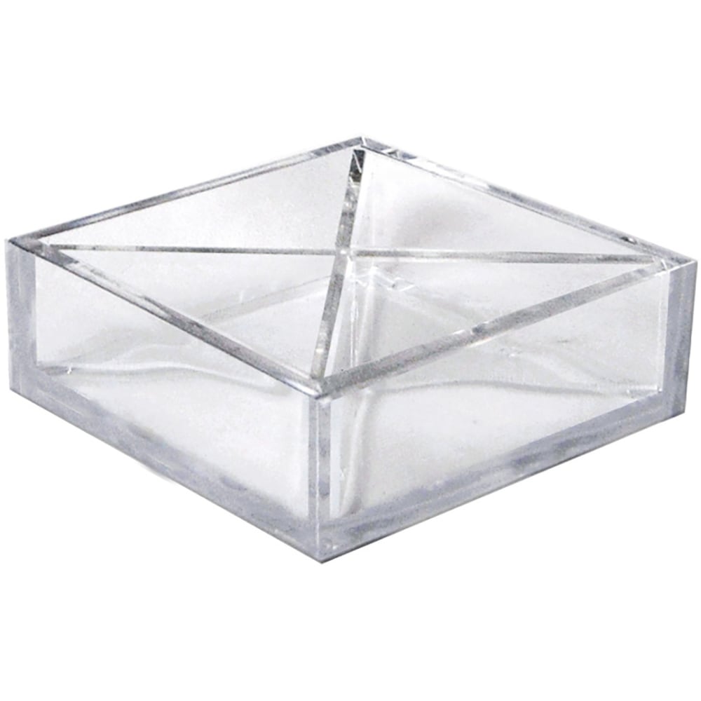 Azar Displays 4-Compartment Square Tray Desk Organizers, 2inH x 6inW x 6inD, Clear, Pack Of 2 Organizers MPN:556350