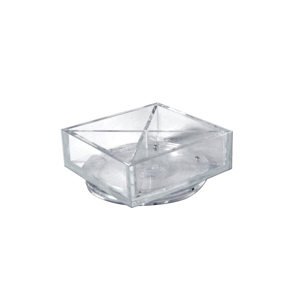 Azar Displays 4-Compartment Square Tray Revolving Desk Organizers, 2-1/2inH x 6inW x 6inD, Clear, Pack Of 2 Organizers MPN:556352