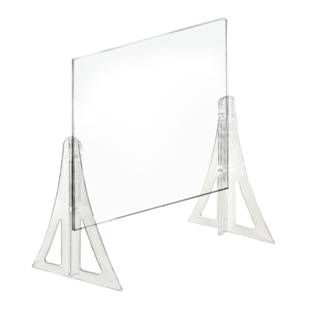 Azar Displays Cashier Shields With Double Legs, 20in x 20in, Clear, Set Of 2 Shields MPN:179770-187