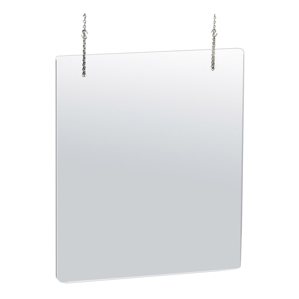 Azar Displays Hanging Adjustable Cashier Shields/Sneeze Guards, 30in x 40in, Clear, Pack Of 2 Shields MPN:179906