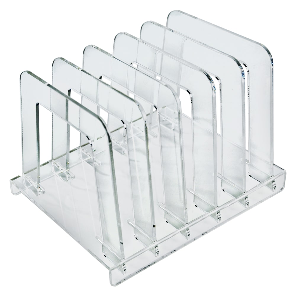 Azar Displays File Sorting Desk Organizer, 7-1/4inH x 8inW x 9-1/2inD, Clear MPN:300358