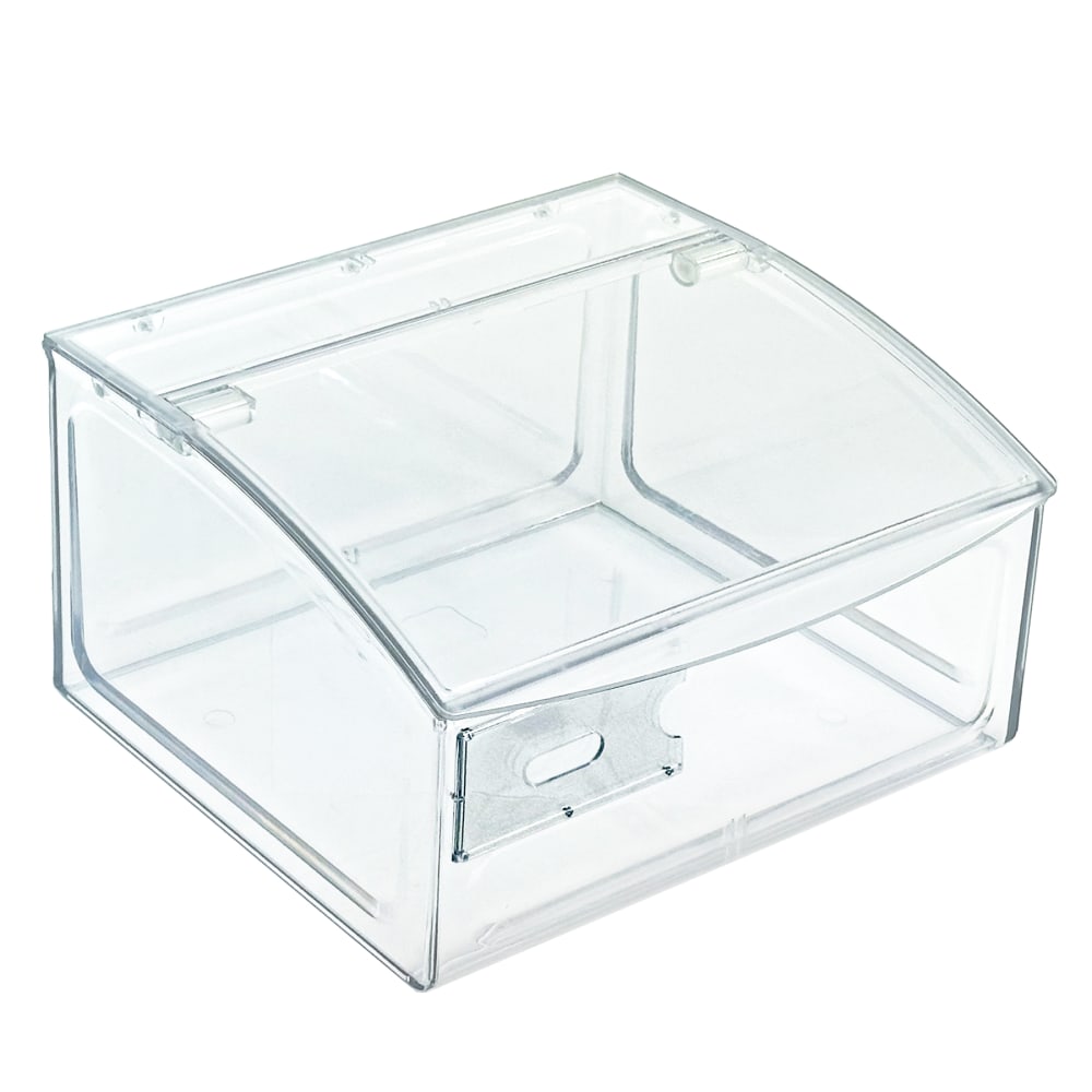 Azar Displays Candy Bin With Hinged Top Lid, 7inH x 11-3/4inW x 9-3/4inD, Clear MPN:400432