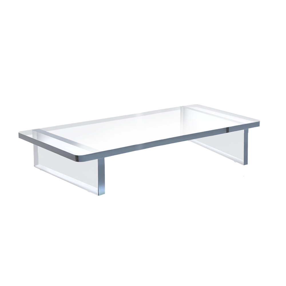 Azar Displays Thick Deluxe Acrylic Riser With Bumpers, 3inH x 22inW x 10inD, Clear MPN:515373