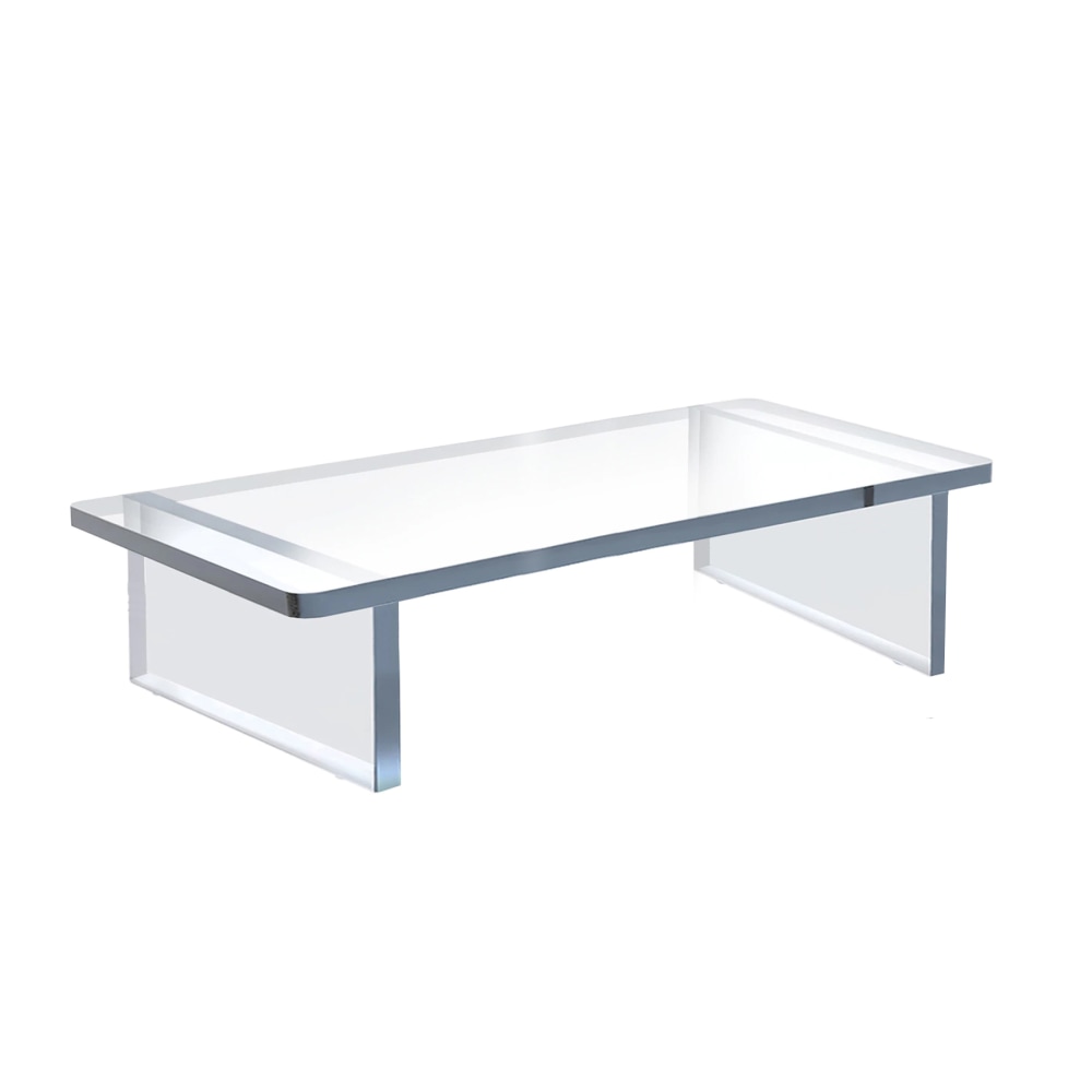 Azar Displays Thick Deluxe Acrylic Riser With Bumpers, 6inH x 22inW x 10inD, Clear MPN:515376