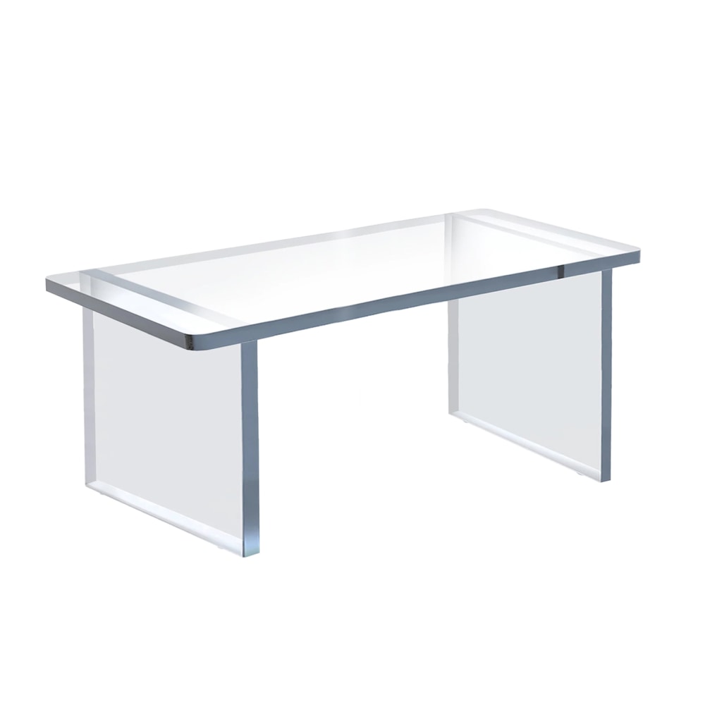 Azar Displays Thick Deluxe Acrylic Riser With Bumpers, 9inH x 22inW x 10inD, Clear MPN:515379