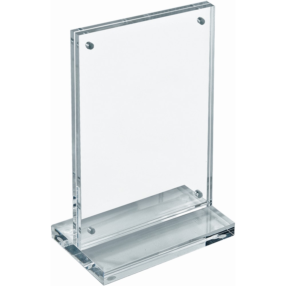 Azar Displays Acrylic Vertical Slim Block Frame, 7inH x 5inW x 3inD, Clear MPN:104774