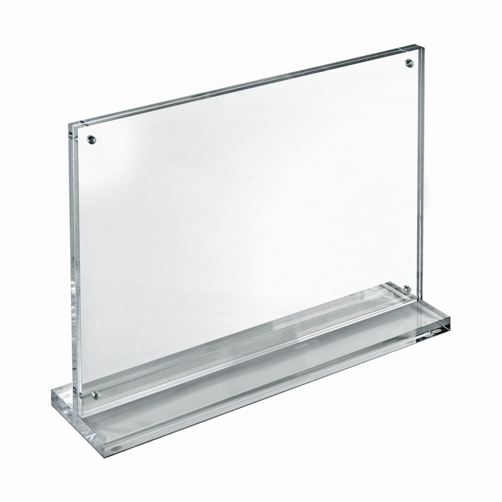 Azar Displays Acrylic Horizontal Slim Deluxe Block Frame, 8-1/2inH x 11inW x 3inD, Clear MPN:104779