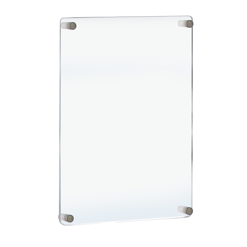 Azar Displays Floating Styrene Vertical/Horizontal Wall Frame, 28inH x 22inW x 1inD, Clear/Silver MPN:105531
