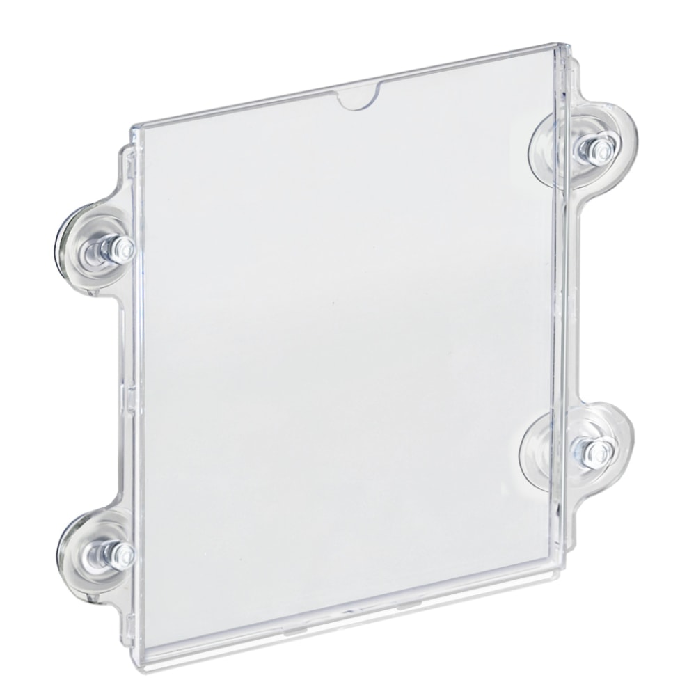 Azar Displays Acrylic Window/Door Sign Holders With Suction Cups, 8-1/2inL x 11inH, Clear, Pack Of 10 Holders MPN:106614-10PK