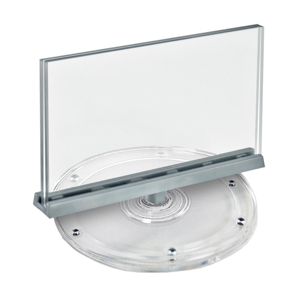 Azar Displays Revolving Acrylic Horizontal 2-Sided Sign Holders, 6-3/4in x 8-1/2in, Clear, Set Of 2 Holders MPN:108552