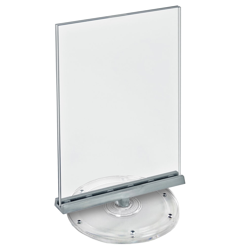 Azar Displays Revolving Sign Holder Acrylic Vertical Two Sided Revolving Acrylic Sign Holder: 8.5 in. W x 11 in.H, 2-Pack MPN:108554
