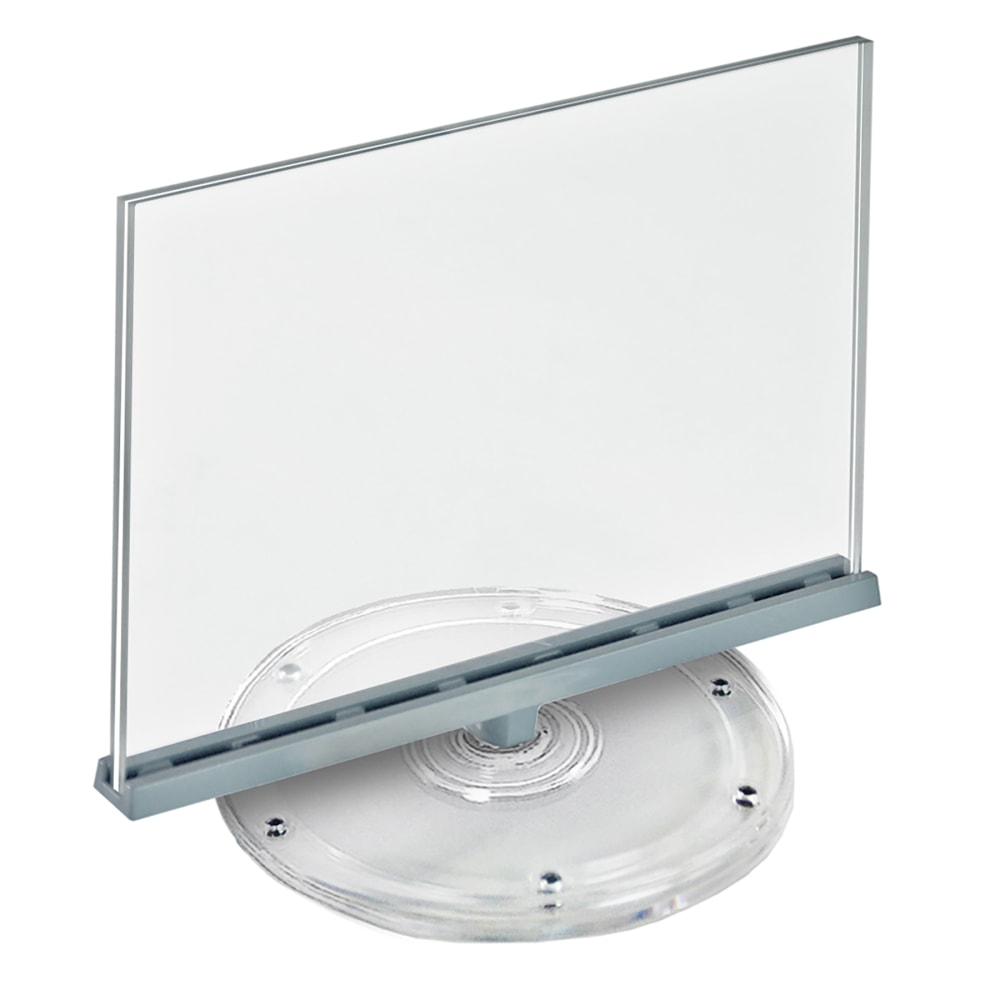 Azar Displays Revolving Acrylic Horizontal 2-Sided Sign Holders, 9-3/4in x 11in, Clear, Pack Of 2 Sign Holders MPN:108556