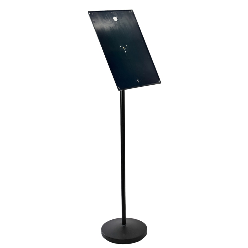 Azar Displays Pedestal Swivel Frame Plastic Vertical/Horizontal Floor Stand, 54inH x 11inW x 11inD, Black MPN:300357-BLK