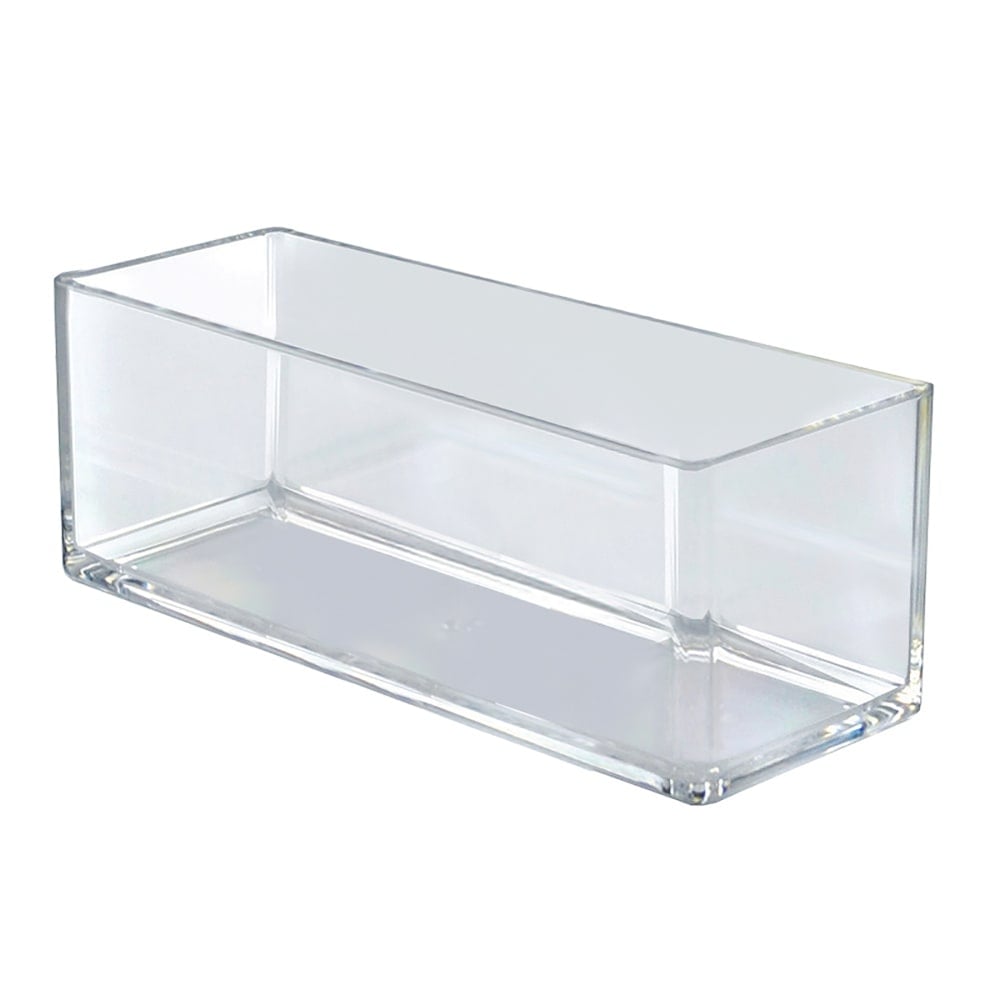 Azar Displays Deluxe Clear Rectangle Bin, 10inW x 4inH, Clear, Pack of 4 MPN:556344