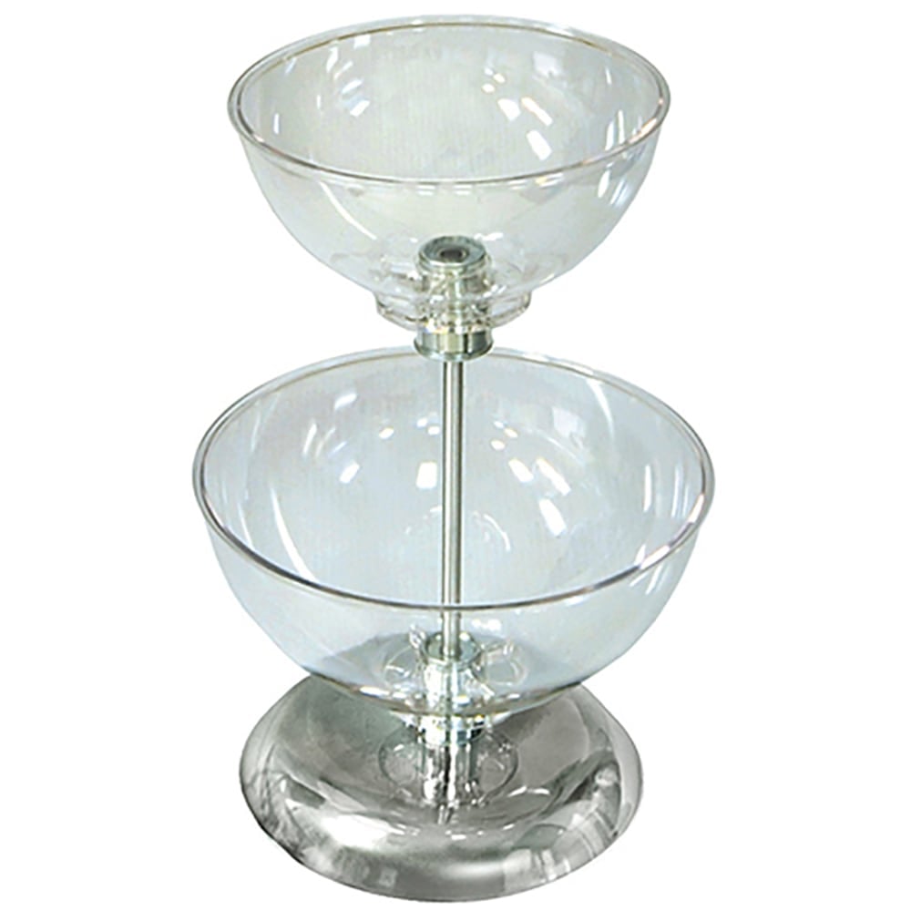 Azar Displays 2-Tier Bowl Display, 15inH x 10inW x 10inD, Clear MPN:720202