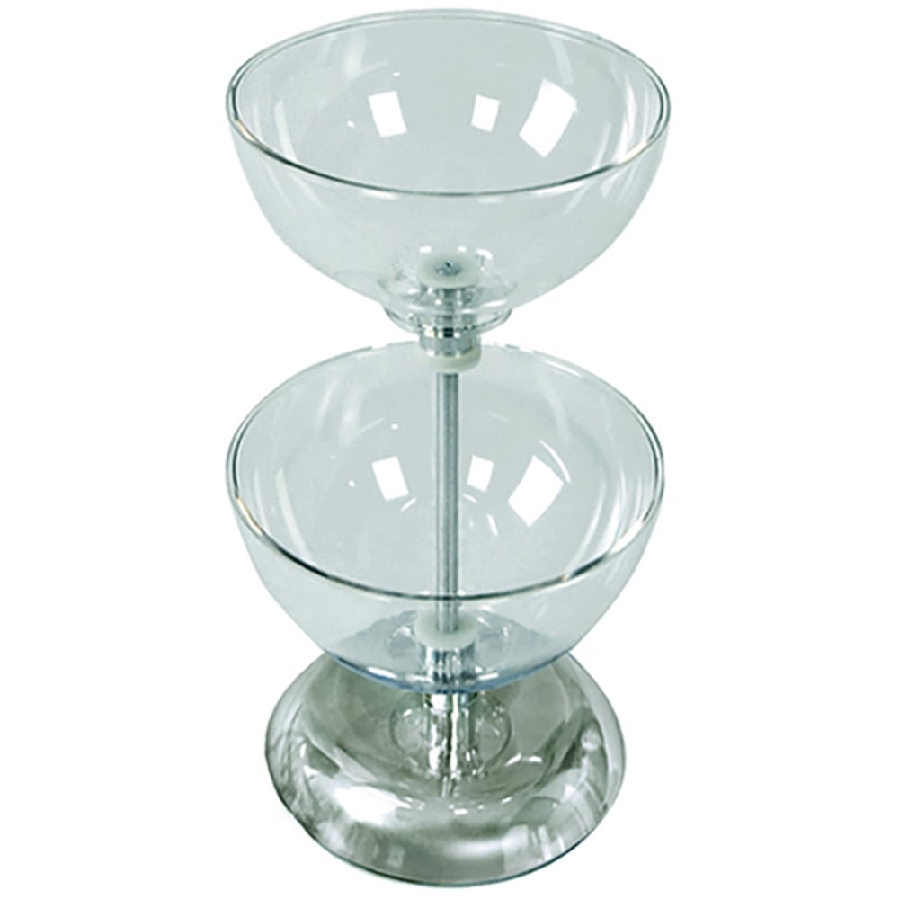 Azar Displays 2-Tier Bowl Display, 16-1/2inH x 10inW x 10inD, Clear MPN:720210