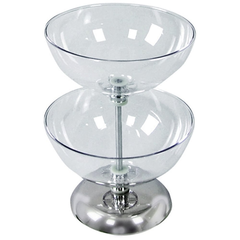 Azar Displays 2-Tier Bowl Display, 17-1/2inH x 12inW x 12inD, Clear MPN:720212