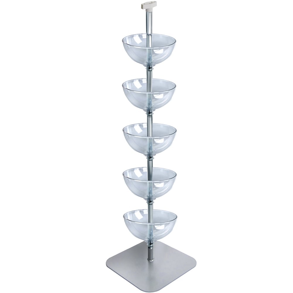 Azar Displays 5-Tier Bowl Display, 60inH x 17inW x 17inD, Clear MPN:751205