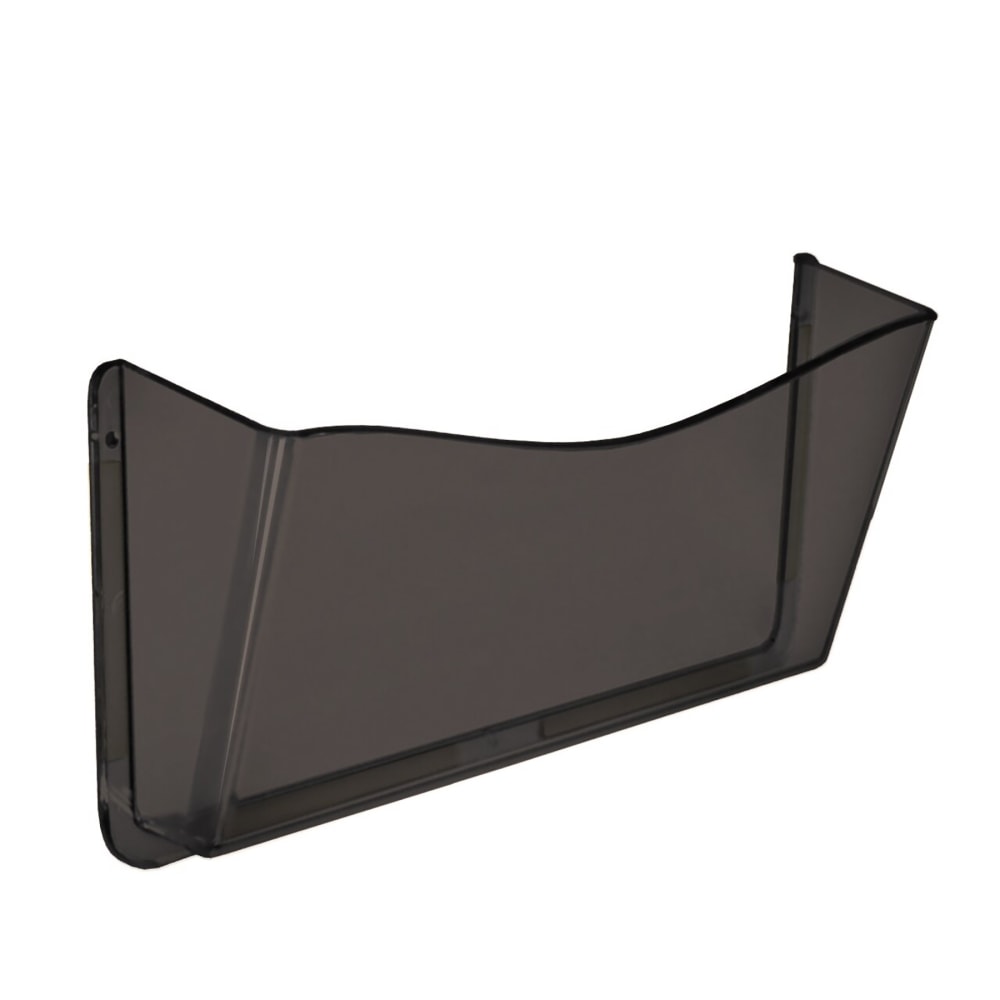 Azar Displays Single-Pocket Wall Files With Double-Sided Tape, 7inH x 13-1/2inW x 2-7/8inD, Dark Gray/Smoke, Pack Of 4 Files MPN:250035-SMK
