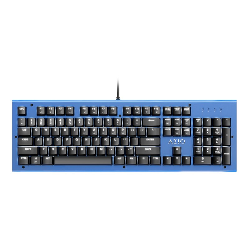 Azio MK HUE USB Keyboard, Blue, MK-HUE-BU MPN:MK-HUE-BU