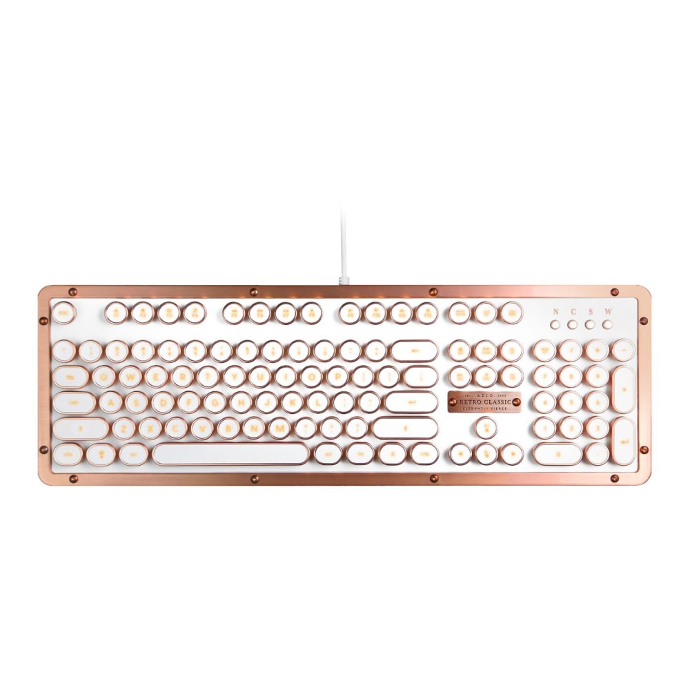 Azio Retro Classic Vintage Typewriter Mechanical USB Keyboard, Posh, MK-RETRO-L-02-US MPN:MK-RETRO-L-02-US