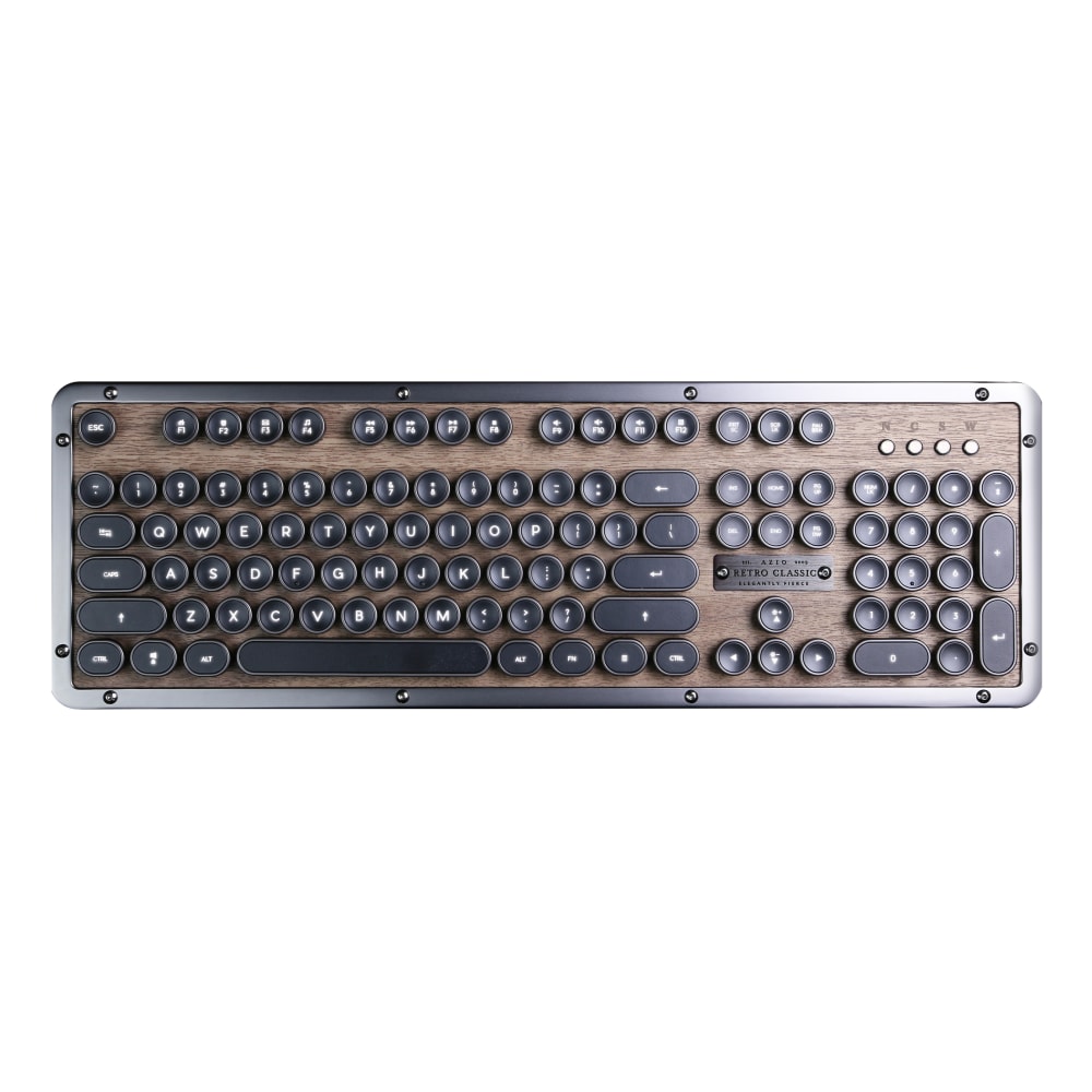 Azio Retro Classic Wireless Keyboard, Full Size, Elwood MPN:MK-RETRO-W-01B-US