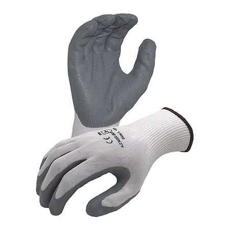 Coated Work Gloves, Nitrile, Textured-Foam, Palm, White/Grey, Xl 1 PR MPN:AZNBR001
