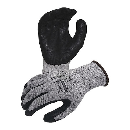 Cut-Resistant Work Gloves, Cut Level A3, Dipped, Foam Nitrile, Textured-Foam, M 1 PR MPN:AZNBR009