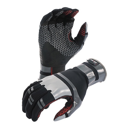 Mechanics Gloves, 17% Kevlar, 53% Nylon, 10% Spandex, 20% polyeurethane Palm, S, Black/Gray/Red MPN:KX01