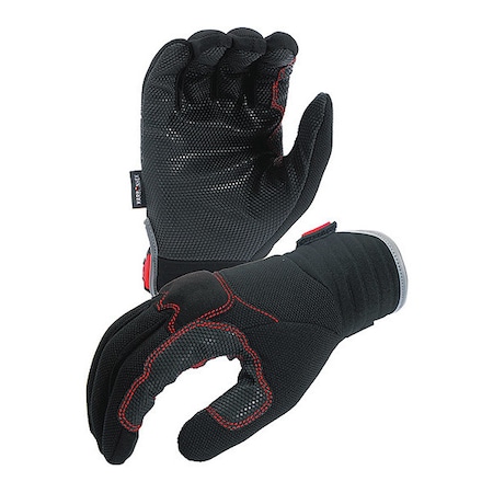 Mechanics Gloves, 50% Polyurethane Terephthalate, 50% Polyurethane Palm, L, Black/Red MPN:KX02A
