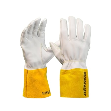 Welding Gloves, Cinched Wrist Cuff, English Thumb, Goatskin, L, 1 PR MPN:WTIG
