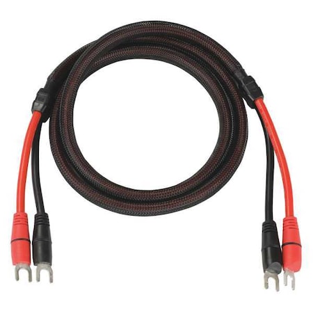 High Current Test Lead, Spade Lug to Spade Lug, 2m, Silicone, Black, Red MPN:TLPWR1