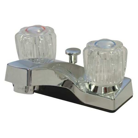 Dual-Handle Faucet, Non-Met, 2 Acrylic Handle, w/Pop Up, Chrome MPN:121-024