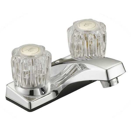 Dual-Handle Faucet, 2 Round Acrylic, w/Less Pop Up, Sq, Chrome MPN:221-605H