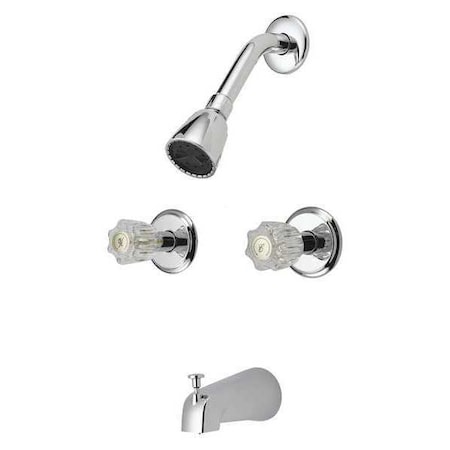 Tub and Shower Faucet, 2 Rnd Acryl Non-Pb PK6 MPN:222-212