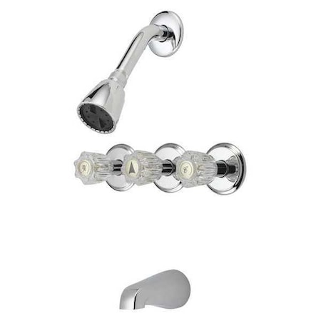 Tub and Shower Faucet, 3 Acrylic Handles PK6 MPN:222-215