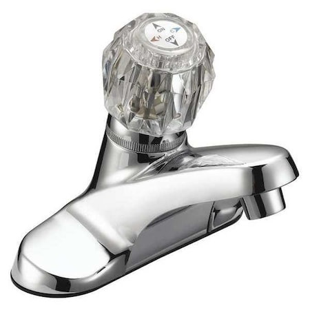 Single Handle Faucet, Rnd Acrylic, Chrome, w/Less Pop Up, Chrome plated MPN:222-328