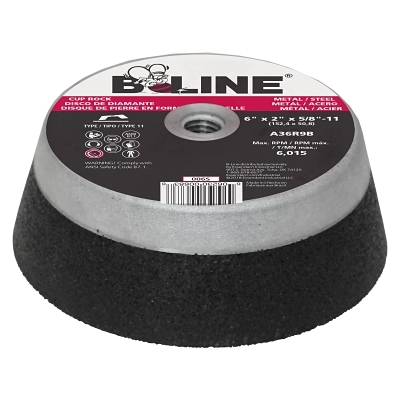 6 X 2 X 5/8-11 B-Line T11 Cup Wheel A36R9B MPN:903-006S