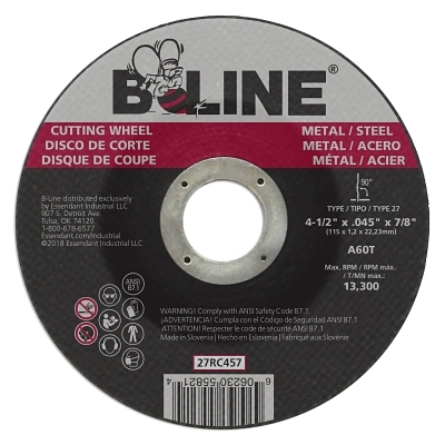 4-1/2 X .045 B-Line T-27CUTTING Wheel A60T 7/8 MPN:903-27RC457