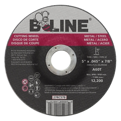 5 X .045 B-Line T27 Cutting Wheel A60T 7/8 A.H. MPN:903-27RC578