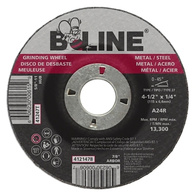 4-1/2 X 1/4 B-Line T27 Gringing Wheel A24R 7/8 MPN:903-4121478