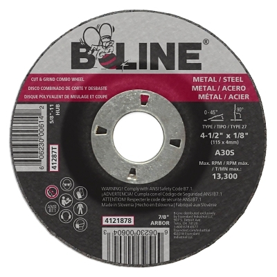 4-1/2 X 1/8 B-Line T27 Combo Wheel A30S 7/8 A.H. MPN:903-4121878