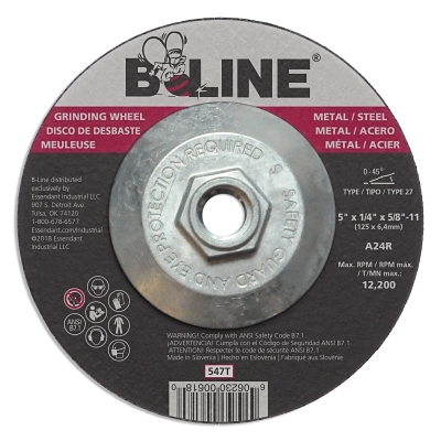 5 X 1/4 B-Line T27 Grinding Wheel A24R 5/8-11 MPN:903-547T