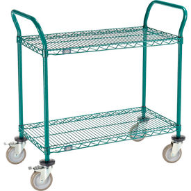Nexel® 2 Shelf Utility Cart Poly-Green36