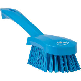 Vikan 41923 Short Handle Scrubbing Brush- Stiff Blue 41923