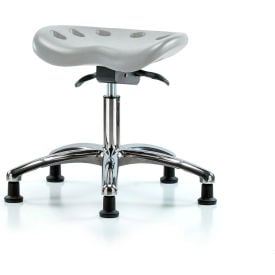 Blue Ridge Ergonomics Tractor Sit-Stand Desk Height Stool with Glides Polyurethane Seat Gray PTDHSO-CR-RG-GRY