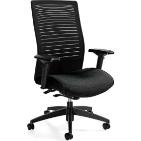 Global™ Office Chair with Weight Sensing Tilt - Fabric - High Back - Black - Loover Series 1-8BK-UR22+266