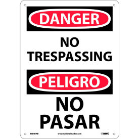 NMC™ Bilingual Plastic Sign Danger No Trespassing 10